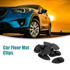 ACROPIX Universal Car Floor Mat Clips Fixing Grips 28x56mm Anti Slip Buckle Black - Pack of 10
