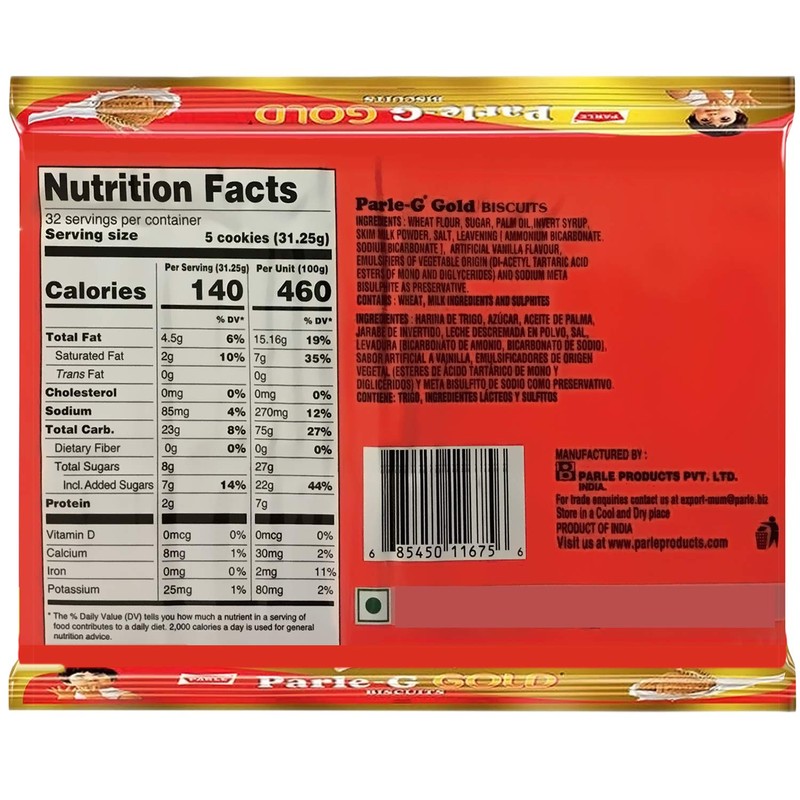 Parle-G Gold Biscuits, 1 KG (10 pack of 100g)