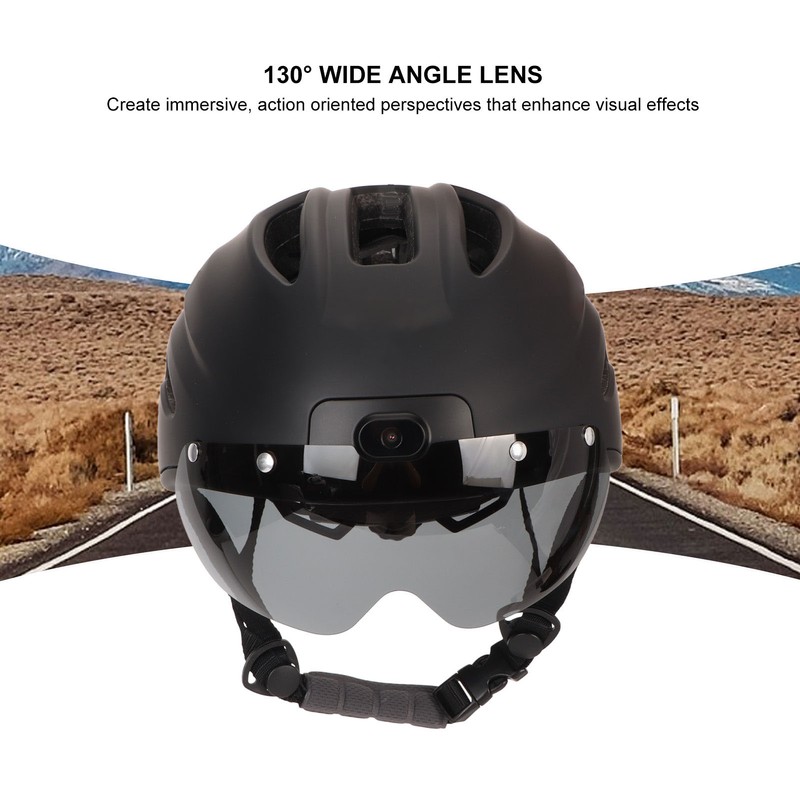 Smart Bicycle Helmet 4K HD Camera Magnetic Goggles Emergency Storage