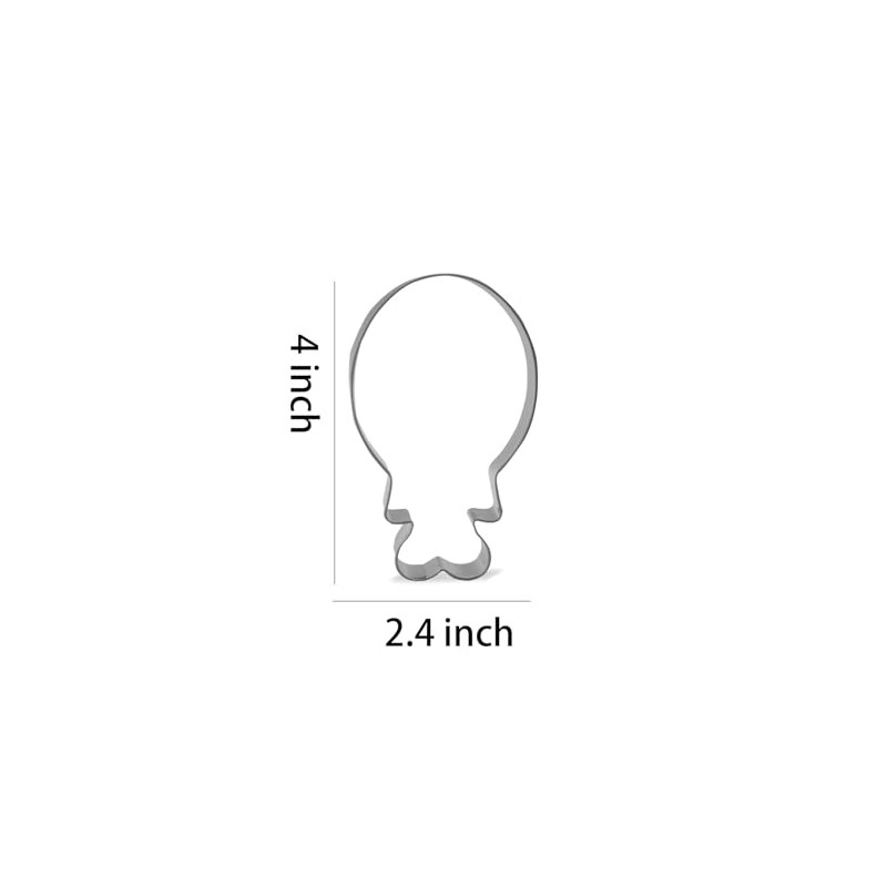 Keewah Thanksgiving Turkey Leg Cookie Cutter, 4”, Stainless Steel