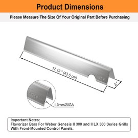 Welbocom 17.12" Flavorizer Bars for Weber Genesis II E310 E315 E335 & Genesis II LX 340 S340 Grills;Weber Genesis 2 Grill Parts;Weber Genesis ii flavorizer Bars;Weber 66032 flavorizer Bars (5-Kit)