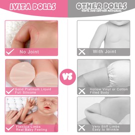 IVITA 10 Inch Full Body Silicone Babies Doll Not Vinyl Dolls Anatomically Correct Lifelike Newborn Silicone Baby Dolls Stress Relief Anti-Stress Toys for Kids & Toddlers Child Gifts - Boy