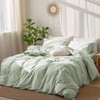 MooMee Bedding Duvet Cover Set 100% Washed Cotton Linen Like
