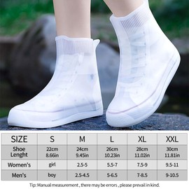JEVRKAPZ Waterproof Shoe Covers No-Slip Thickened Shoe Protectors Reusable Foldable Shoes Cover for Rain Outdoor Overshoes Protectors Boots Shoes Covers Overshoe for Men Women Kid