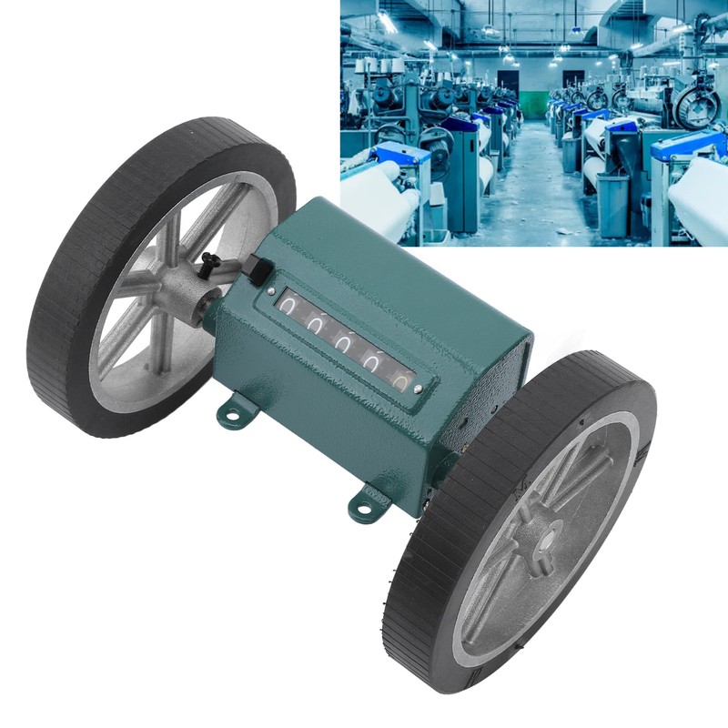 Green Digital Rolling Meter Counter 5 Digit Simple Mechanism Clear