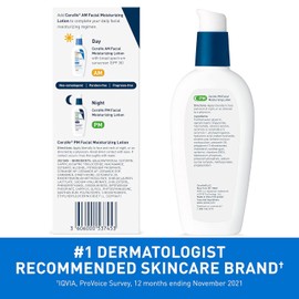 CeraVe PM Facial Moisturizing Lotion, Night Cream with Hyaluronic Acid and Niacinamide, Ultra-Lightweight, Oil-Free Moisturizer for Face, 3 Ounce