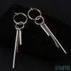 ALOHAMONI BTS Jungkook Hoop Earrings, Rods and Chains, 3-Chain Design,