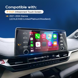 For 2024 Toyota Sienna Screen Protector - 2021~2024 Sienna (LE/XLE/XSE/Limited/Platinum/Woodland) 9 Inch Touchscreen (2pcs)[Nano Film] 2021~2024 Sienna Accessories Anti-Fingerprint Touch Sensitive