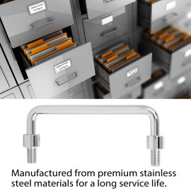 Telituny Stainless Steel Handle Stainless Steel Industrial Handle Cabinet Door Handle Long Pull Cell Phone Cabinet Handle Metal Parts for Furniture Cabinets Wardrobes Tool Boxes 120mm/4.7"