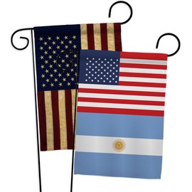 World Cup Argentina USA Friendship Flag American Flag Banner Pack Wall Art Patio Lawn Garden Room Decorations Outdoor Tapestry Yard Signs FIFA Gifts Team Qatar Trophy Soccer Game Football Made in USA