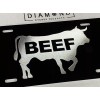 Diamond Etched Products Engraved Eat Beef Car Tag Diamond Etched