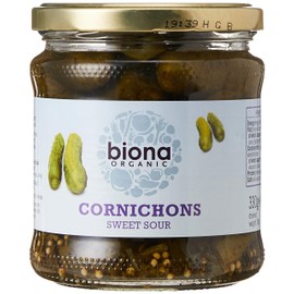 Biona Cornichons with Dill & Mustard Seeds, 330 g