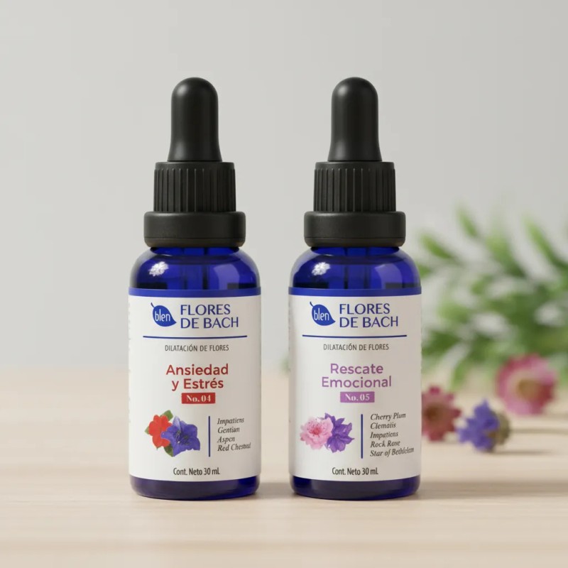 Kit Flores Bach Blen Ansiedad Estrés Rescate Emocional Equilibrio Bienestar