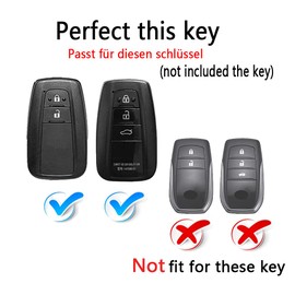 HIBEYO Car Key Case for Toyota Cover Leather Protective Case with Key Fob Key Case for Toyota Corolla RAV4 CH-R Prius Yaris Keychain Remote Control Key Box Black