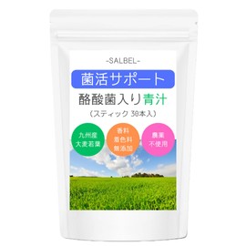 SALBEL 【菌活サポート】 酪酸菌入り 青汁 粉末 30包 九州産 大麦若葉 香料 着色料 無添加 農薬 不使用 sb04