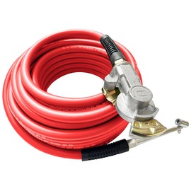 SANFU Truck Tire Inflator Kit 3/8" x 50 Ft Hybird Air Hose, 1/4" Chuck and 1/2" NPT Universal Gladhand Connection for Semi Truck,Red