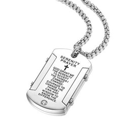 Generic God Grant me the Serenity to Accept the Things I Cannot Change Necklace Diamond Dog Tag Pendant,Courage To Change The Things I Can Jewelry for Birthday Christmas (Silver)