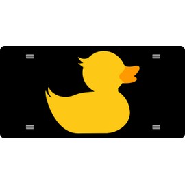 Duck Duck Front License Plate - Vanity Plate for Ducking Enthusiasts Compatible with Jeep Vehicles- Duck Me Tag - Hand Made in The USA (Plain Black Duck)