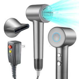 Hair Dryer, 200 Million Negative Ionic 1500W Fast Drying Blow Dryer with 110,000 RPM Brushless Motor, 3 Heat Setting, High-Speed Thermal-Control Hairdryer with 360° Magnetic Nozzle for Home, Travel