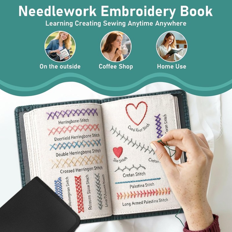 New Embroidery Stitch Book Kit for Adults & DIY Craft