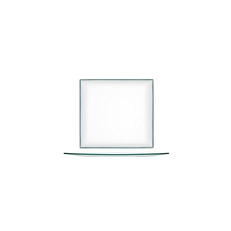 H&H Transparent, Plate, Square 25 cm, Glass, 1 Pieces