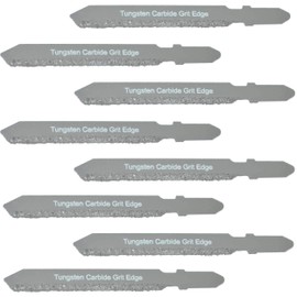 Carbide Jigsaw Blade T Shank Set 8 Fiber Cement Jigsaw Blades for Hardie Siding Tools for Drywall Jigsaws for Fiberglass New Strong Steel T Shank Carbide Grit Jigsaw Blades Set for Low Density Tile