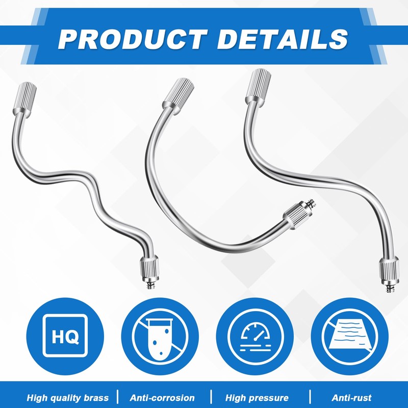 Yaocom 40 Pack Flexible Nozzle Extensions 5.9 Inch Brass Mist