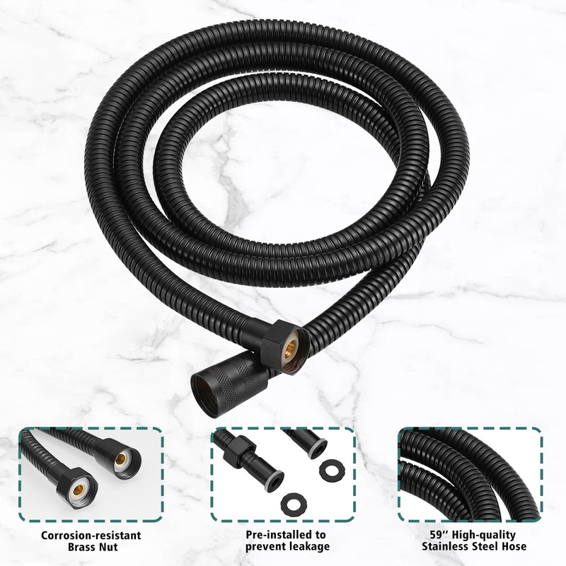 Homipro Matte Black Brass 2 In 1 Function High Flow