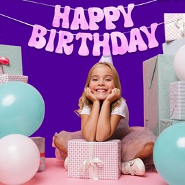 Pink Happy Birthday Banner2 for Party Decorations