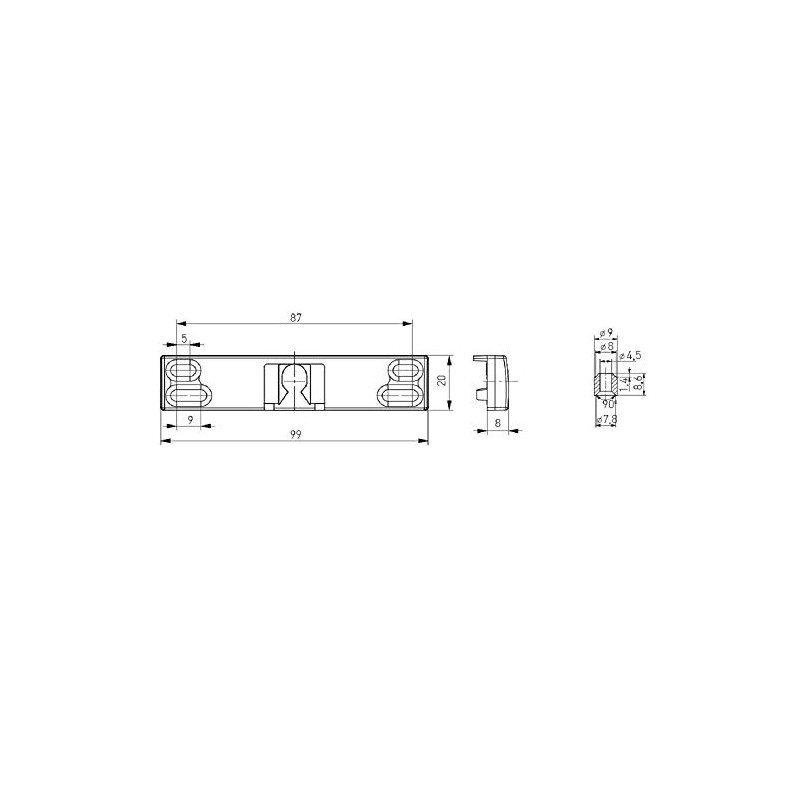 Balcony door catch Snapper Metal with Counterpart for various Profile