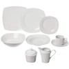 10 Strawberry Street 45-Piece Square Dinnerware Set, White