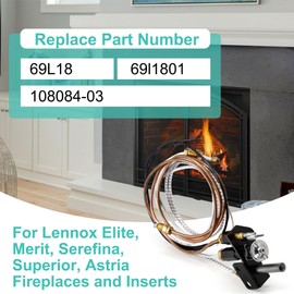 Hipoilk 69L18 Pilot Assembly Propane Gas (LP) for Lennox Elite, Merit, IHP, Serefina, Superior, Astria Fireplaces and Insert, SIT Pilot Assembly Gas Fireplace Parts with Thermocouple Thermopile