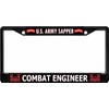 U.S. Army Sapper Combat Engineer Black License Plate Frame