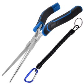 SPEEDWOX 7-Inch Mini Long Needle Nose Pliers with Comfort Grip - Thin Jaw Extra Long Needle Nose Pliers with Serrated Jaw Lanyard for Jewelry Making, Wire Wrapping, Crafts & Electronic Repair