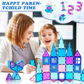 Magnetic Tiles Starter Kit | STEM Educational Building Blocks for Kids Age 3-8 Princess Castle Learning Toys with Strong Magnets UKCA-Certified Safe Toddler Gifts for Boy Girl Christmas/Birthday 34PCS