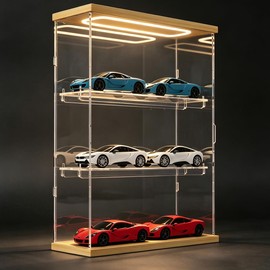 Acrylic Display Case for with LED Light Top Collectibles