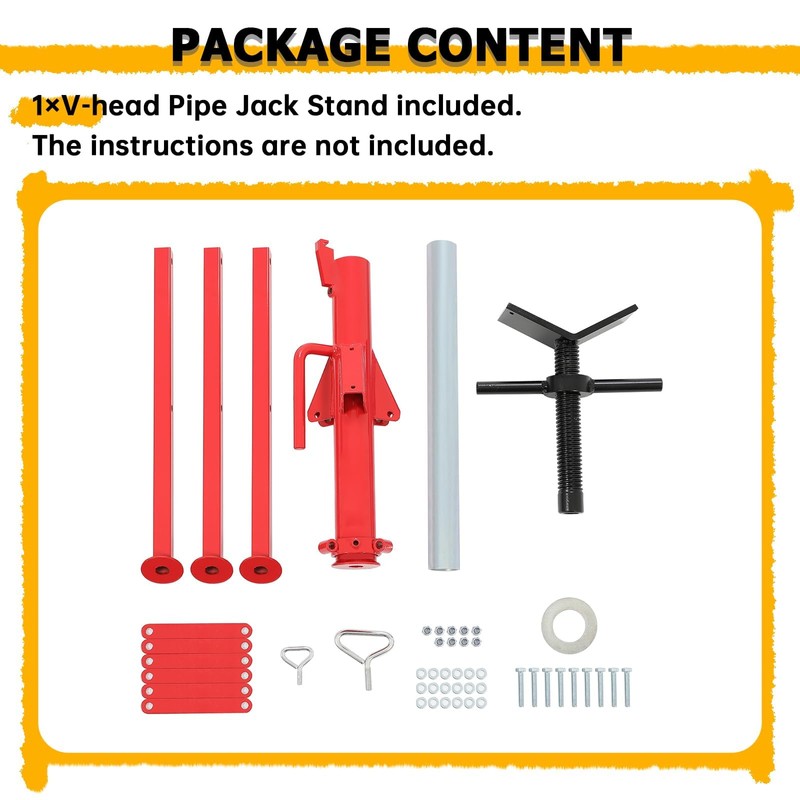 KUAFU V-Head Jack Stand Adjustable Height 28"-52" Folding Pipe Stand