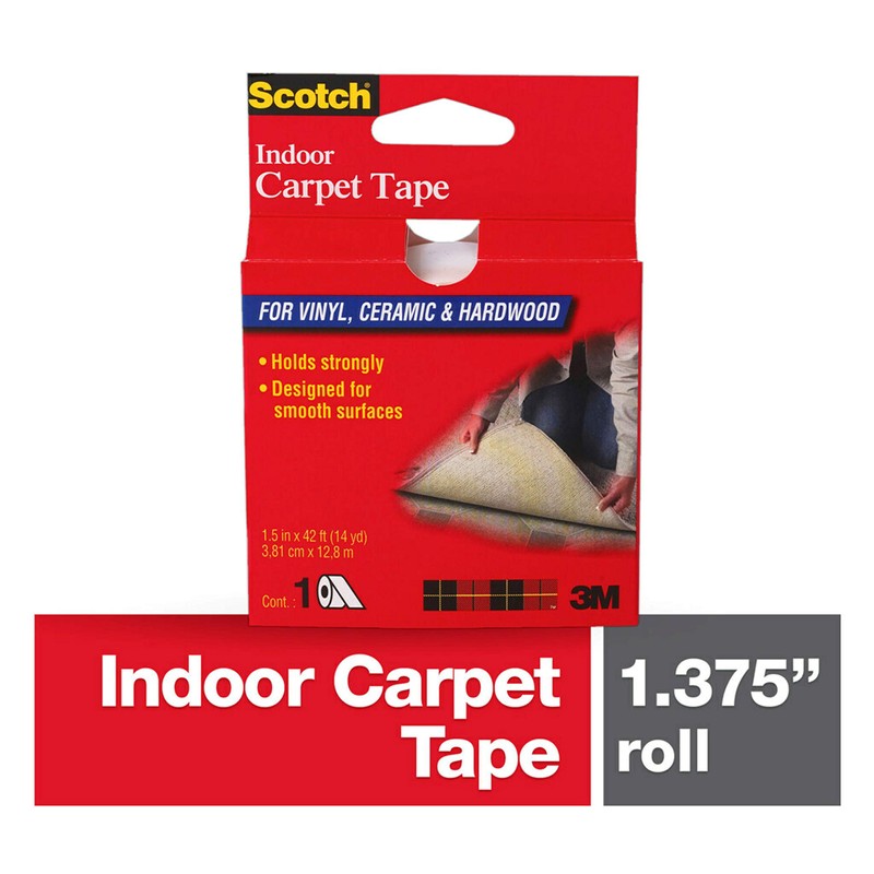 Scotch Indoor Carpet Tape for Vinyl, Ceramic & Hardwood, 1.5