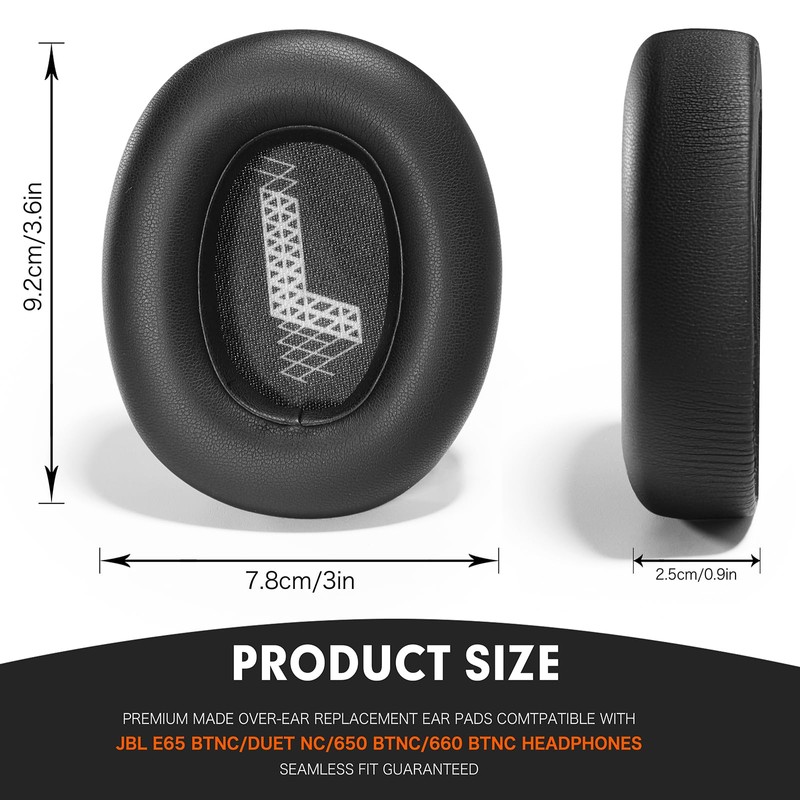 PESLNG Professional PU Leather Replacement Ear Pads for JBL E65