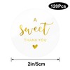 joycraft 2 Inch Sweet Thank You Stickers, 120Pcs Clear Gold