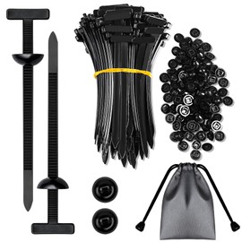 Prdingfy 100Pcs Heavy Duty Nylon Cable Tie Buckles with Storage Bag | Snap-Fit Fasteners for Car Bumper & Fender Repair