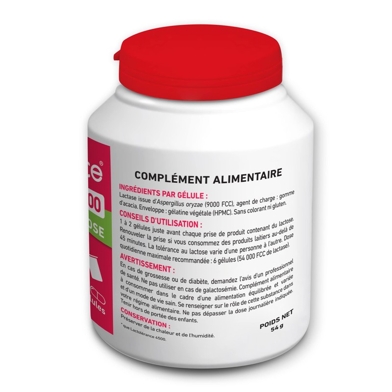 Lactolérance 9000 I 144 Capsules Lactase I for Treating Severe