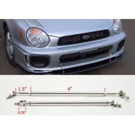 Unbrand Silver 4" Adjustable Rod Support for Chevy Bumper Lip Diffuser Spoiler splitters
