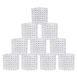 SwirlColor Bling Rhinestone Napkin Rings 20PCS Silver Napkin Holder for Dining Wedding Birthday Christmas Napkin Rings