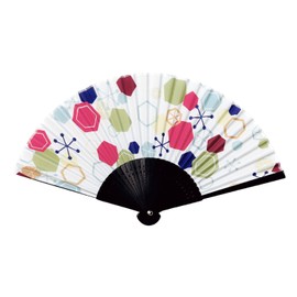 Yamamoto Hitoto Shoten Folding Fan with Bag Hexagonal [4758]