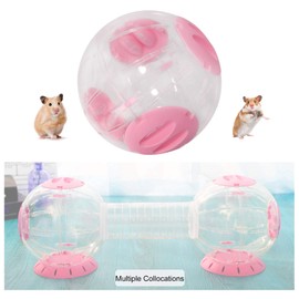 Andiker Hamster Ball, Transparent Hamster Wheel Running Ball for Hamsters & Mice, Plastic Toy, Eliminate Boredom and Increase Activity, Running Wheel Hamster Wheel (20 cm, Pink)
