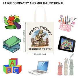 TSOTMO Western Frog Funny SLP Gift Speech Therapy Tote Bag Speech Language Pathologist Shopping Bag SLP Graduation Gift (Speech IS R tote)