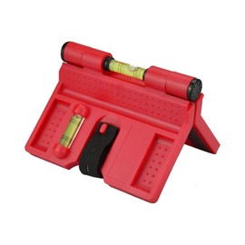 BARRU Spirit Level ABS Post Spirit Level Adjustable Angle Spirit Level Post Angle Spirit Level for Pipe Installation, Picture Hanging, Masonry, Carpentry (Red)