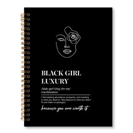 JRTW Black Girl Woman Notebook Journal, African American Gifts for Women, Black Girl Magic Gifts, Inspirational Journal Notebook for Note Taking, Spiral Notebook 5.5x8.3 Inch