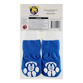 Woodrow Wear Power Paws, Traction Socks for Dogs, XL, Blue w/Bone